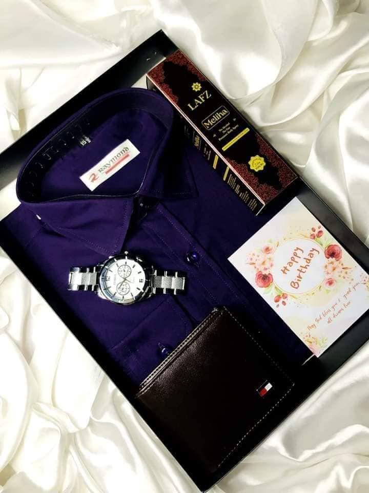 Shirt Combo Pack For Men Blue Shirt Perfume