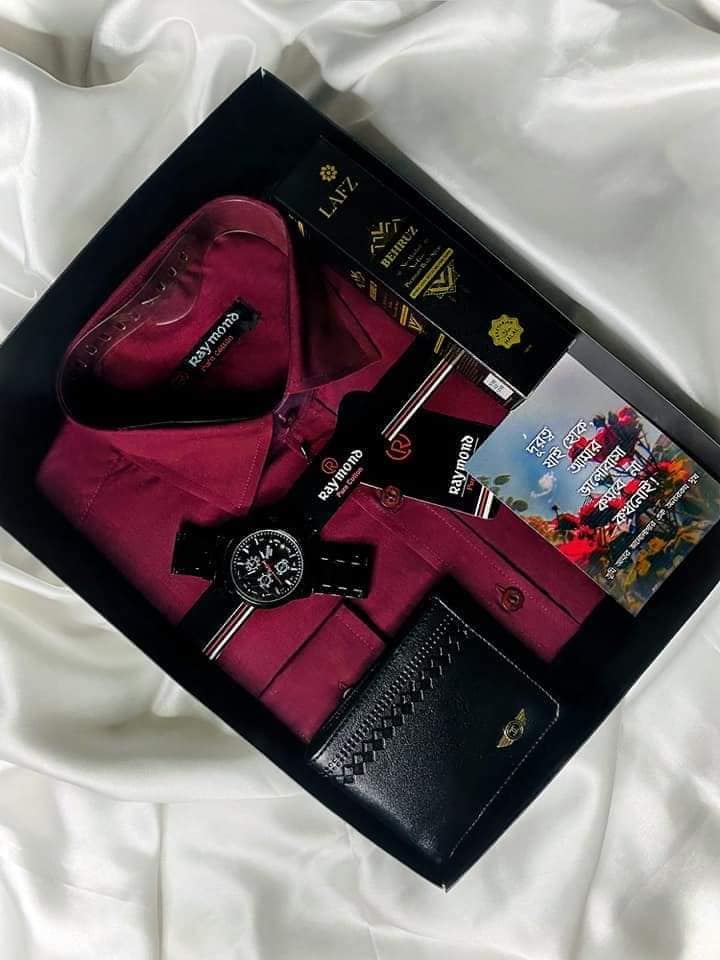 Shirt Combo Pack For Men Red Shirt Perfume
