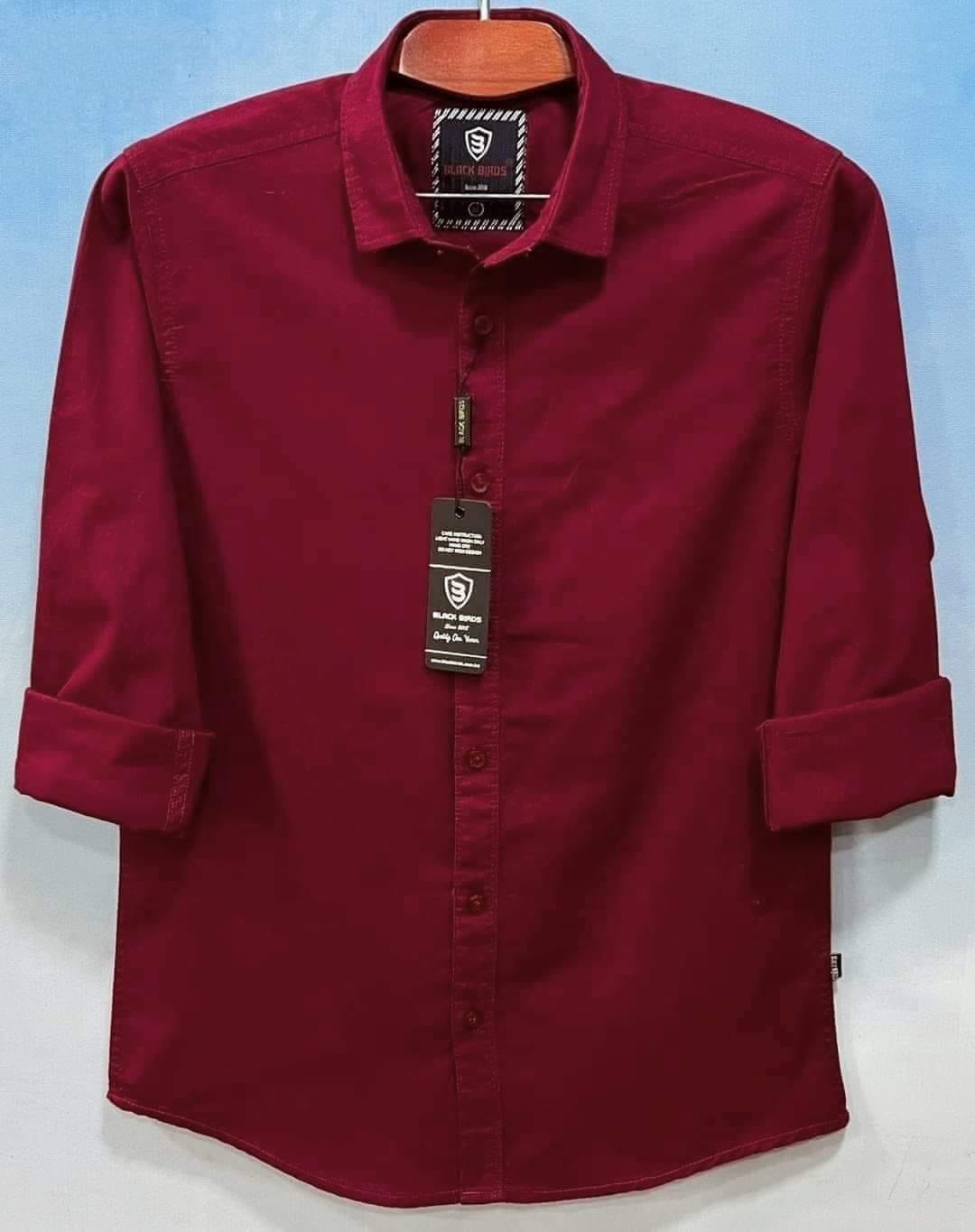 Mens Casual Shirt Mroon Color Full Sleeve