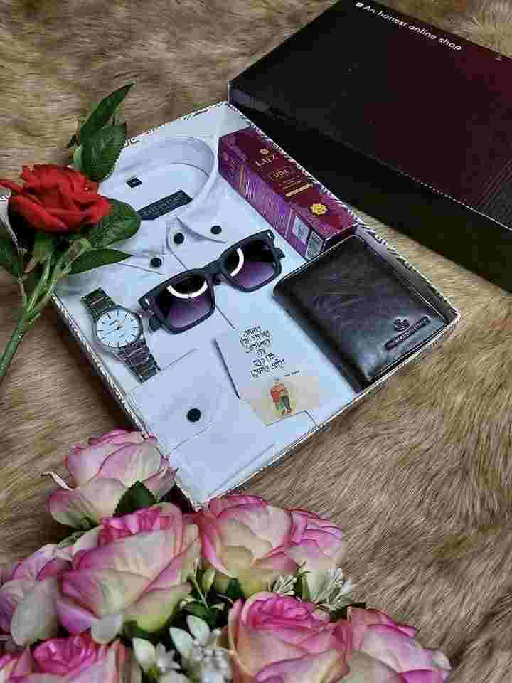 Shirt Combo Pack For Men White Shirt Perfume