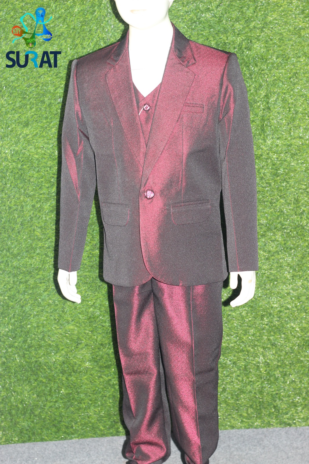 Kid Blazer Maroon Premium Fabrics Regular fit