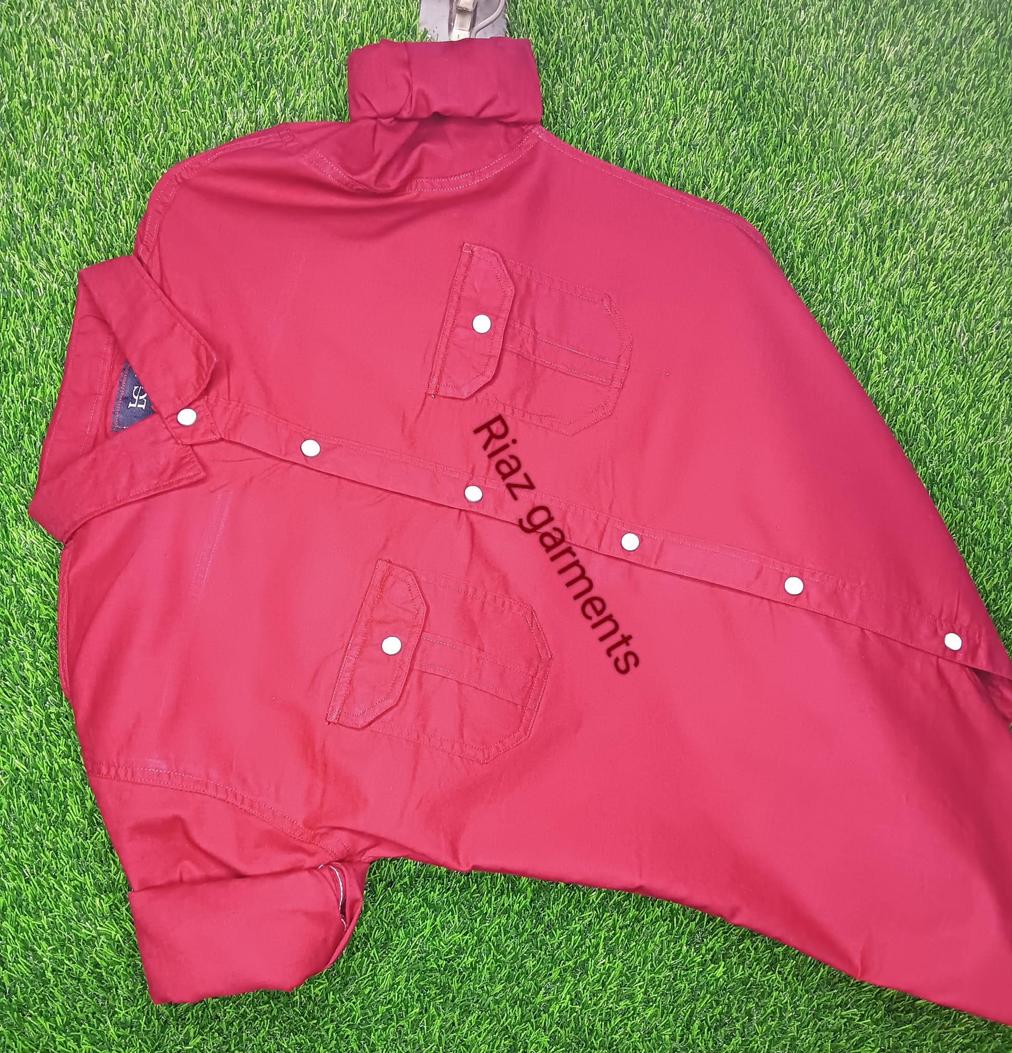 Mens Casual Shirt Mroon Color Full Sleeve 001