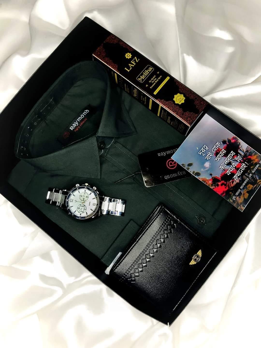 Shirt Combo Pack For Men Green Shirt Perfume