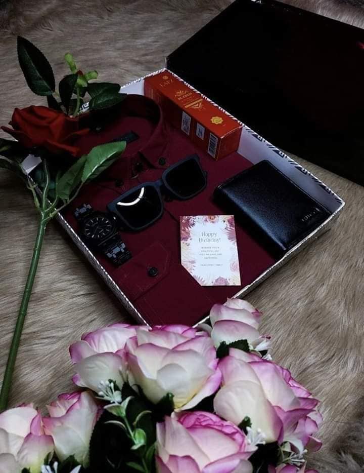 Shirt Combo Pack For Men Maroon Shirt Perfume