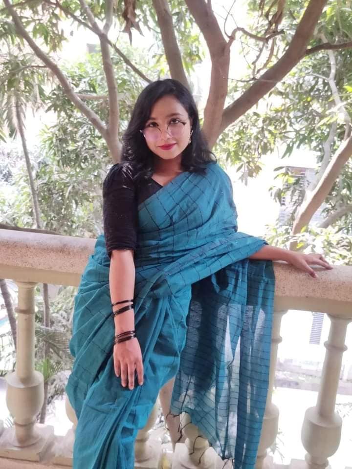 Women Solid Sea Green Sari For Wedding and Holud