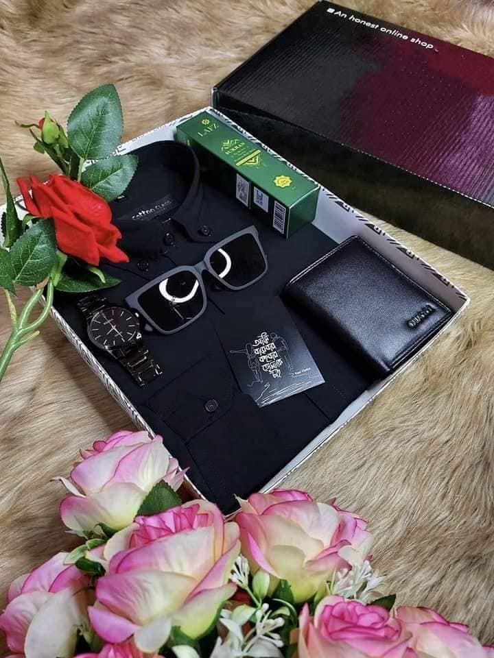 Shirt Combo Pack For Men Black Shirt Perfume